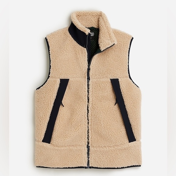 J Crew Nordic sherpa fleece vest BU734 - Picture 1 of 3